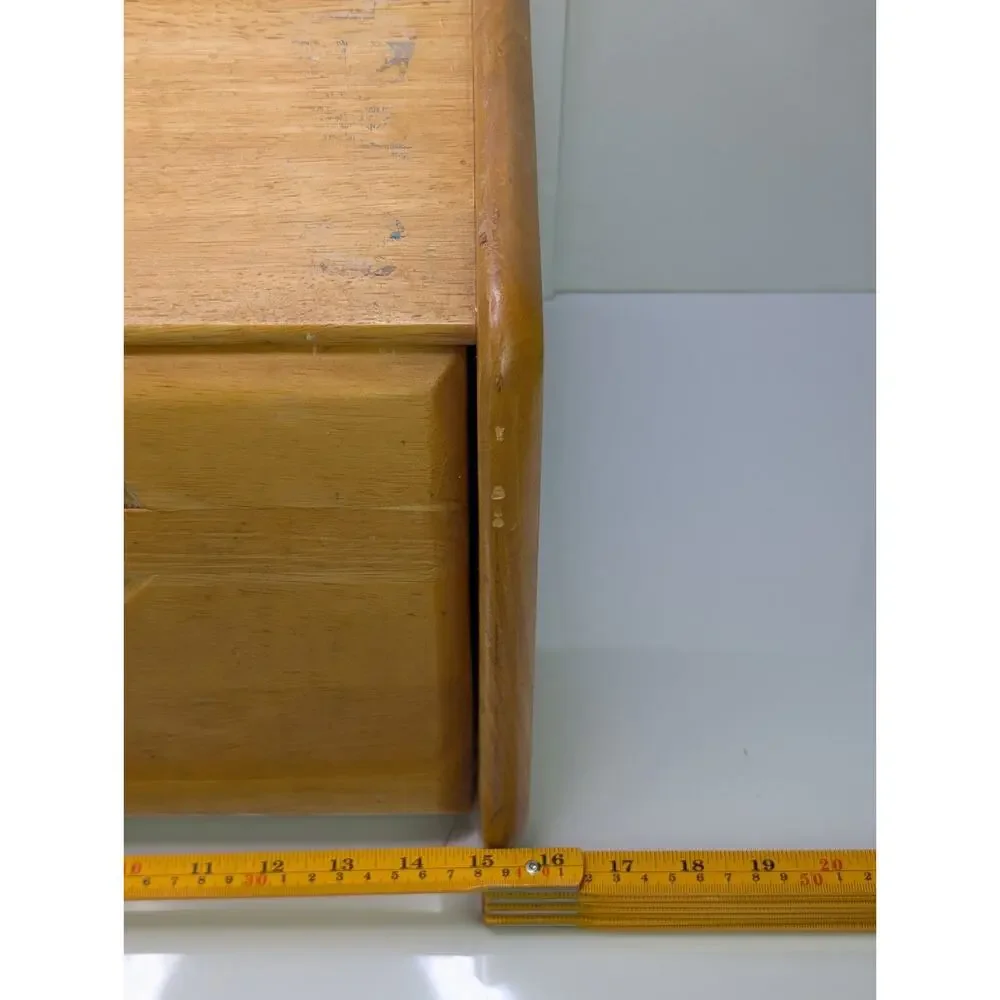 Vintage Dolphin Genuine Teakwood Bread Box Thailand MCM Drop Front Storage